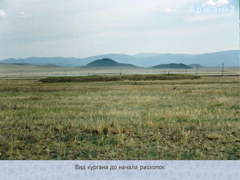 Вид кургана до начала раскопок Аржан-2